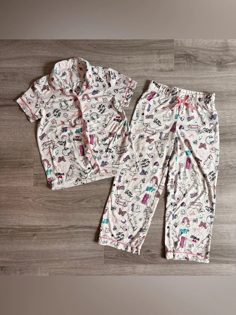 Wonder Nation little girls pajama set